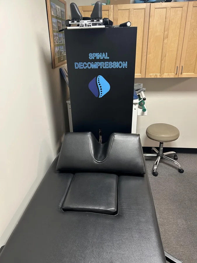 Spinal decompression unit with the cervical cradle used for neck traction at Tropea Chiropractic in Sunnyvale